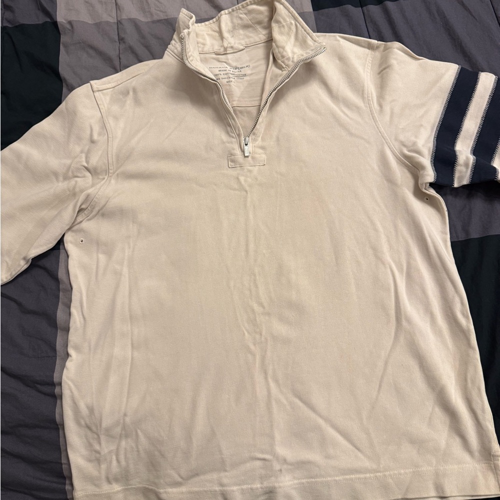 Banana Republic Beige Quarter-Zip Jacket